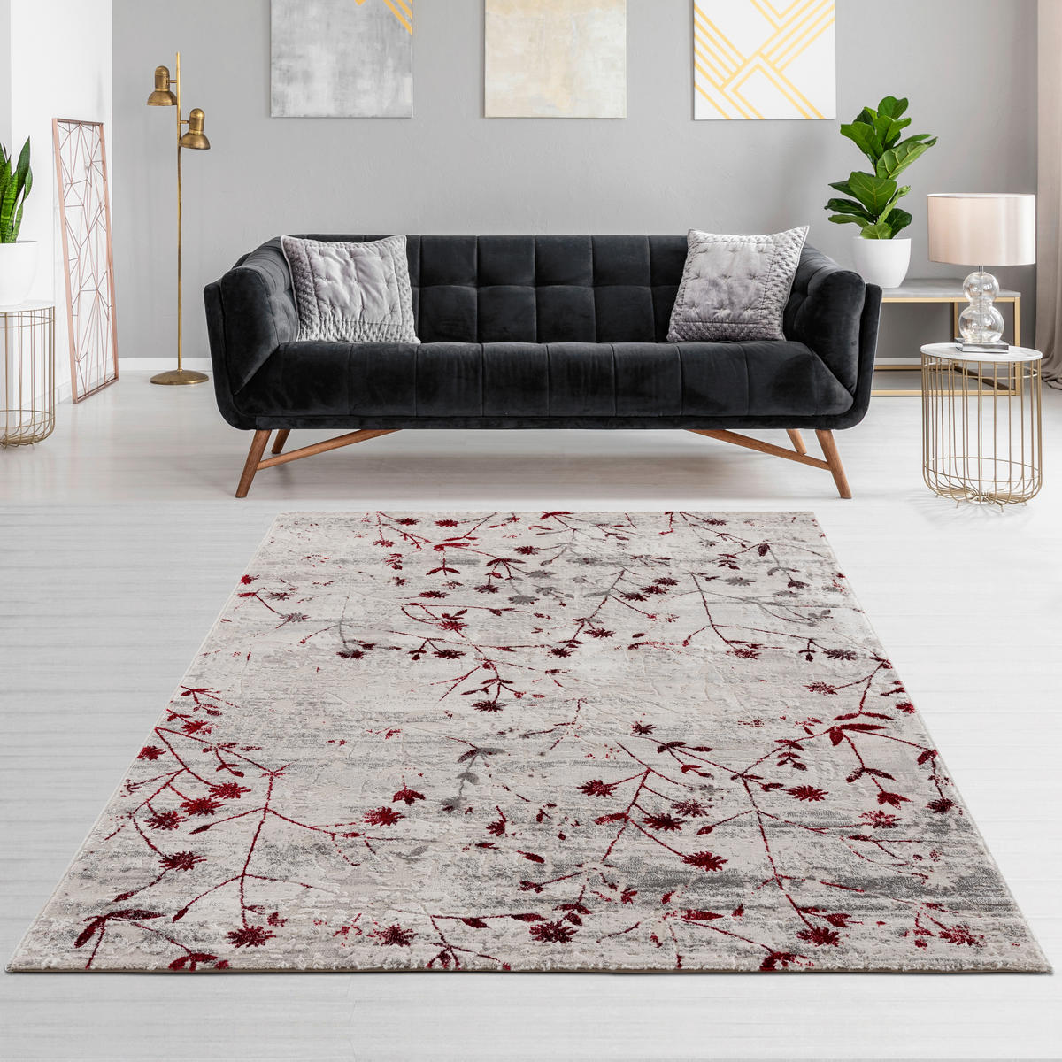 WEBTEPPICH 133/190 cm Antea Rot  - Rot, KONVENTIONELL, Textil (133/190cm)