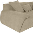 ECKSOFA Beige Flachgewebe  - Beige/Schwarz, KONVENTIONELL, Kunststoff/Textil (274/174cm) - Carryhome