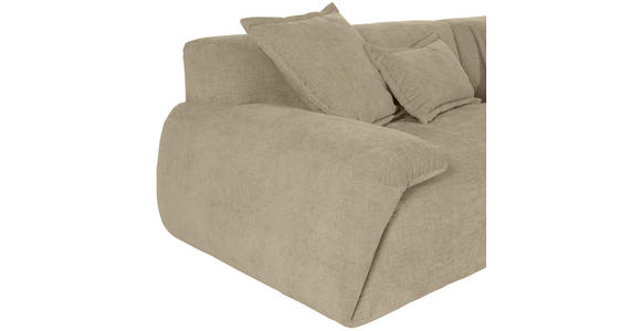 ECKSOFA Beige Flachgewebe - Beige/Schwarz, KONVENTIONELL, Kunststoff/Textil (274/174cm) - Carryhome