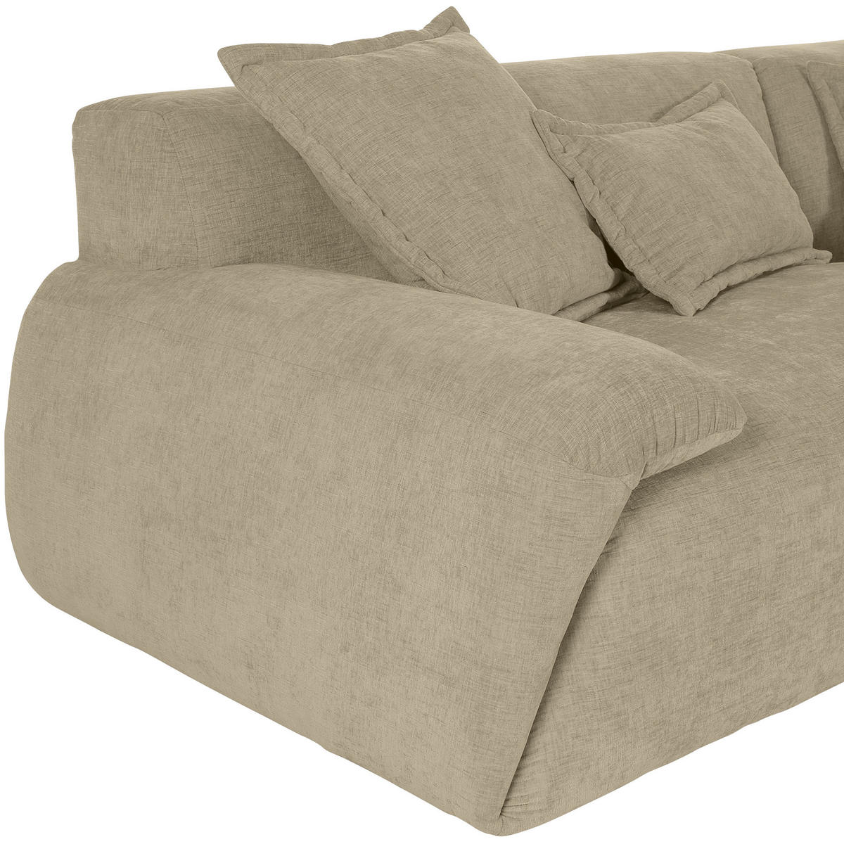 ECKSOFA in Flachgewebe Beige  - Beige/Schwarz, Konventionell, Kunststoff/Textil (274/174cm) - Carryhome