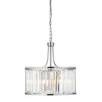 KRISTALL-HÄNGELEUCHTE 49/150 cm   - Chromfarben, Design, Glas/Metall (49/150cm)
