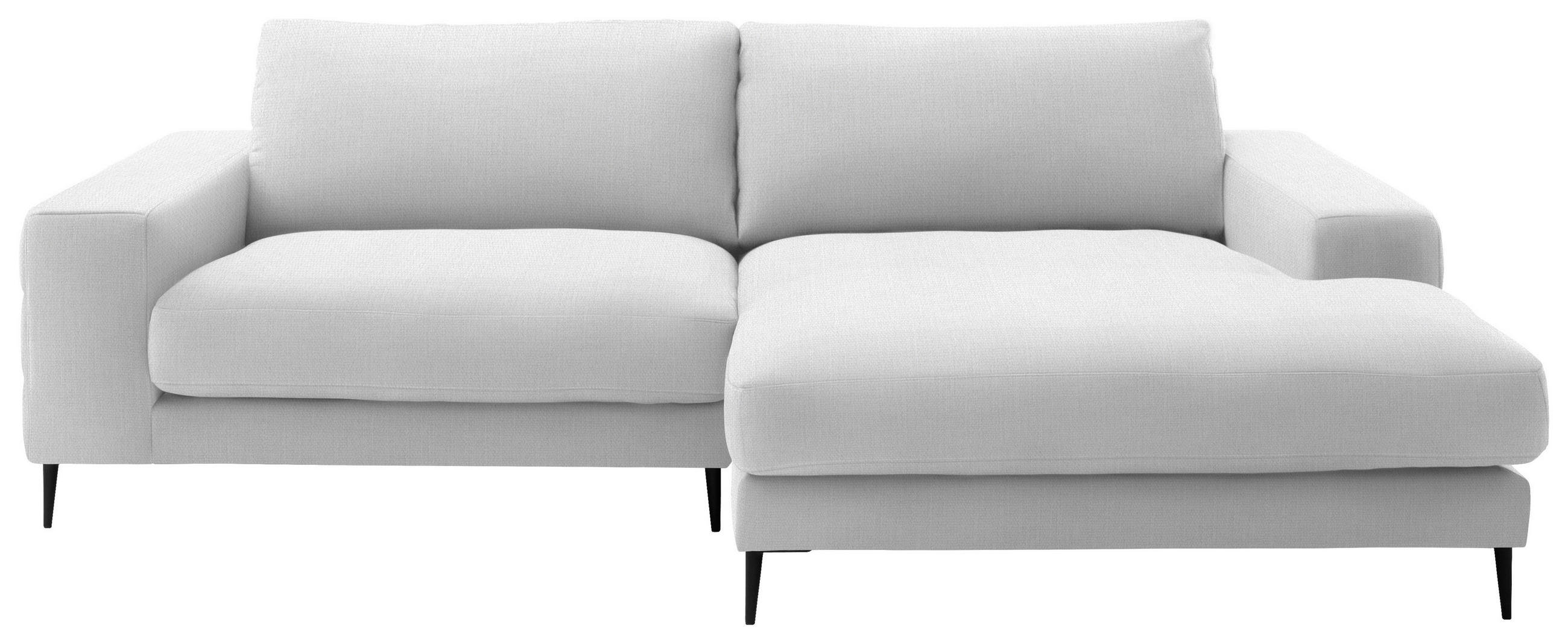 ECKSOFA in Flachgewebe Creme  253/177 cm  - Creme/Schwarz, Design, Textil/Metall (253/177cm) - Dieter Knoll