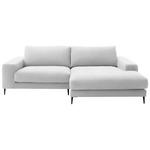 ECKSOFA  in Flachgewebe Creme  253/177 cm  - Creme/Schwarz, Design, Textil/Metall (253/177cm) - Dieter Knoll