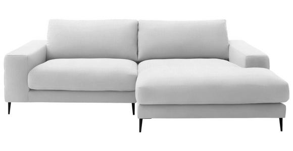 ECKSOFA  in Flachgewebe Creme  253/177 cm  - Creme/Schwarz, Design, Textil/Metall (253/177cm) - Dieter Knoll