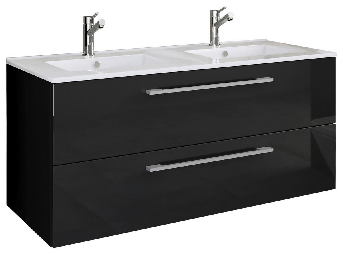 BADEZIMMER  in 112 cm  - Schwarz/Weiß, MODERN, Keramik/Holzwerkstoff (112cm) - MID.YOU