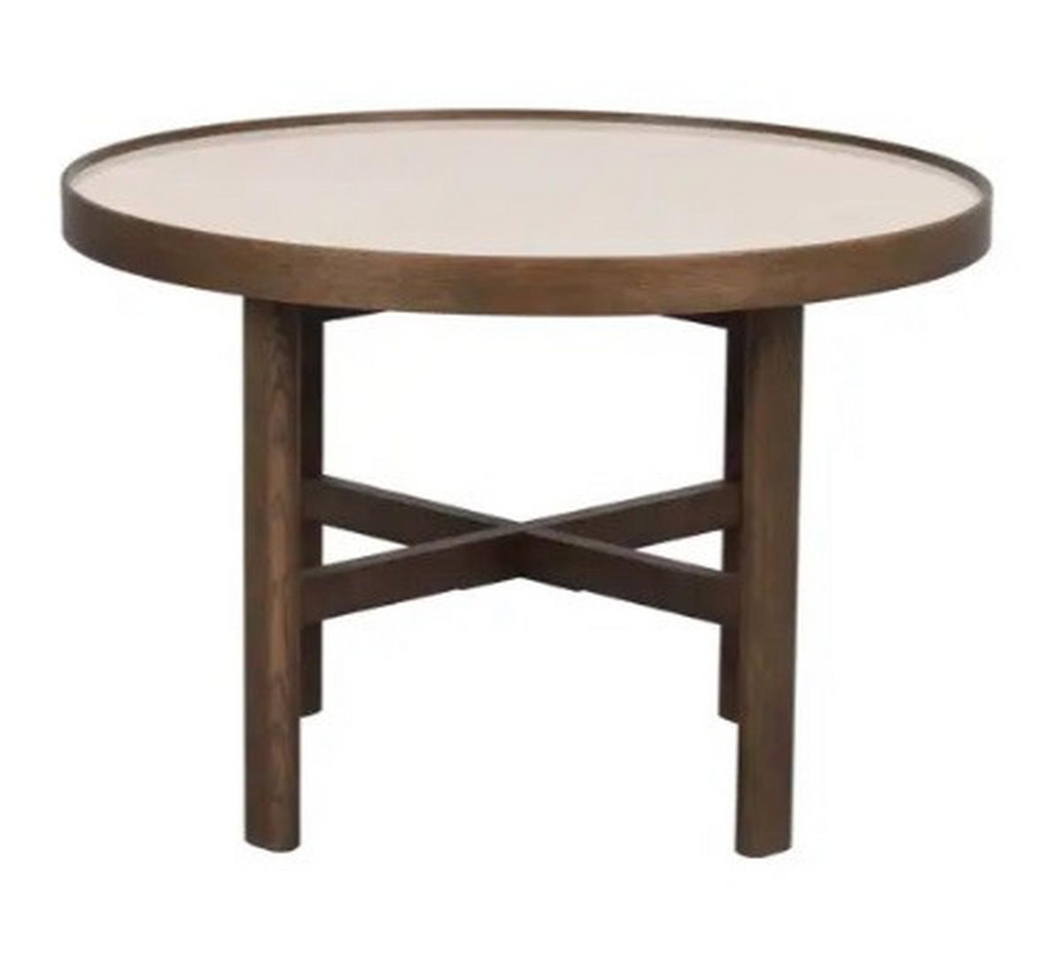 SOFFBORD i trä, keramik 60/40 cm  - beige/mörkbrun, Klassisk, trä/keramik (60/40cm) - Rowico