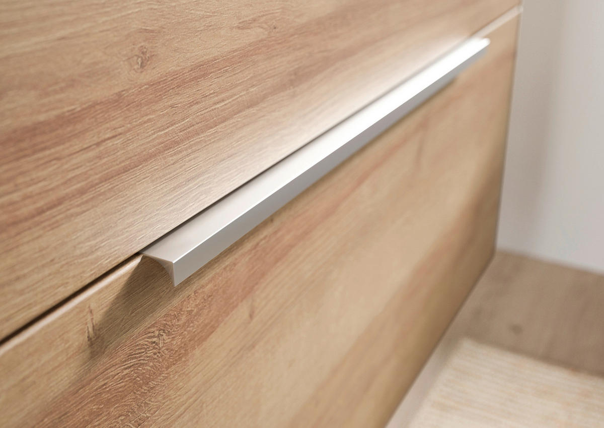 WASCHTISCHKOMBI 101 cm  - Eichefarben/Alufarben, Natur, Holzwerkstoff/Stein (101cm) - Sadena