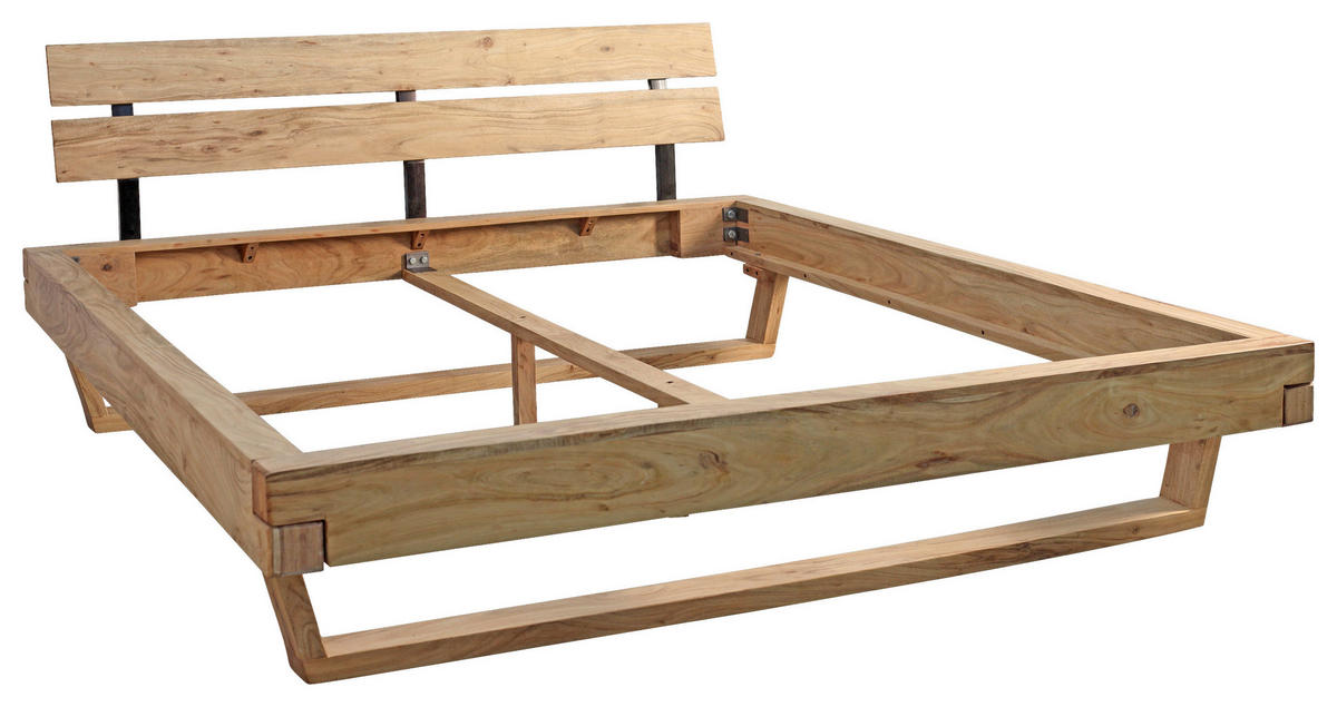 BALKENBETT 180/200 cm  in Naturfarben   - Naturfarben/Akaziefarben, MODERN, Holz (180/200cm) - MID.YOU