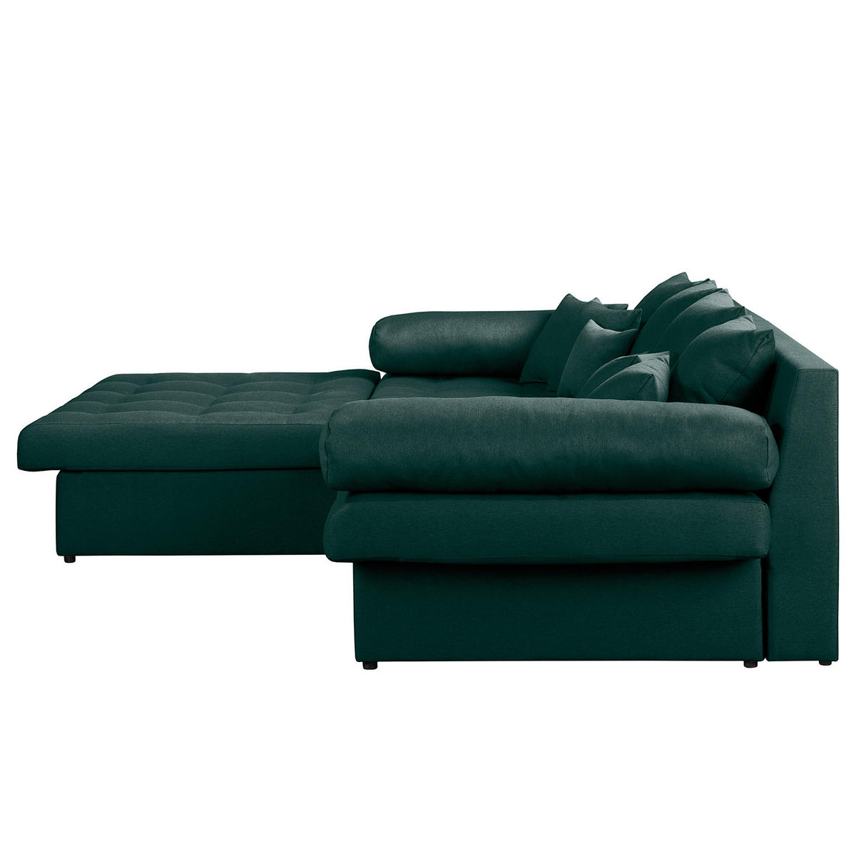 ECKSOFA Naomi in Mikrofaser Petrol Rückenkissen  243/284 cm  - Petrol/Schwarz, Design, Kunststoff/Textil (243/284cm) - P & B