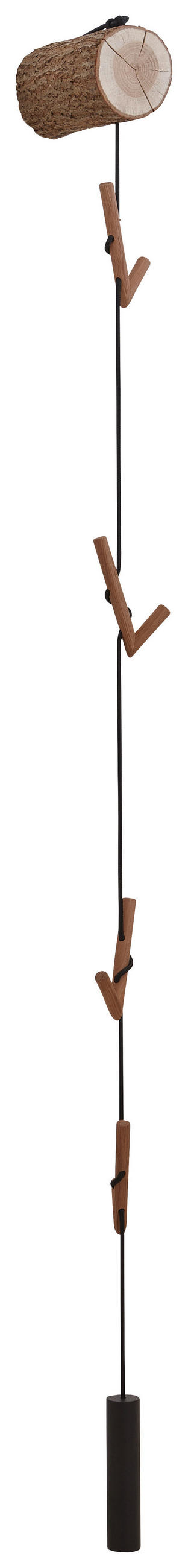 WANDGARDEROBE Kerneiche vollmassiv Anthrazit, Eichefarben - Eichefarben/Anthrazit, Natur, Holz/Textil (12/197/30cm) - Valnatura
