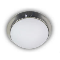 DECKENLEUCHTE Nurglas-Leuchten 30/10 cm   - Messingfarben/Weiß, KONVENTIONELL, Glas/Metall (30/10cm) - Niermann
