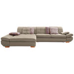 ECKSOFA in Mikrofaser Creme  - Eichefarben/Beige, Natur, Holz/Textil (204/341cm) - Xora