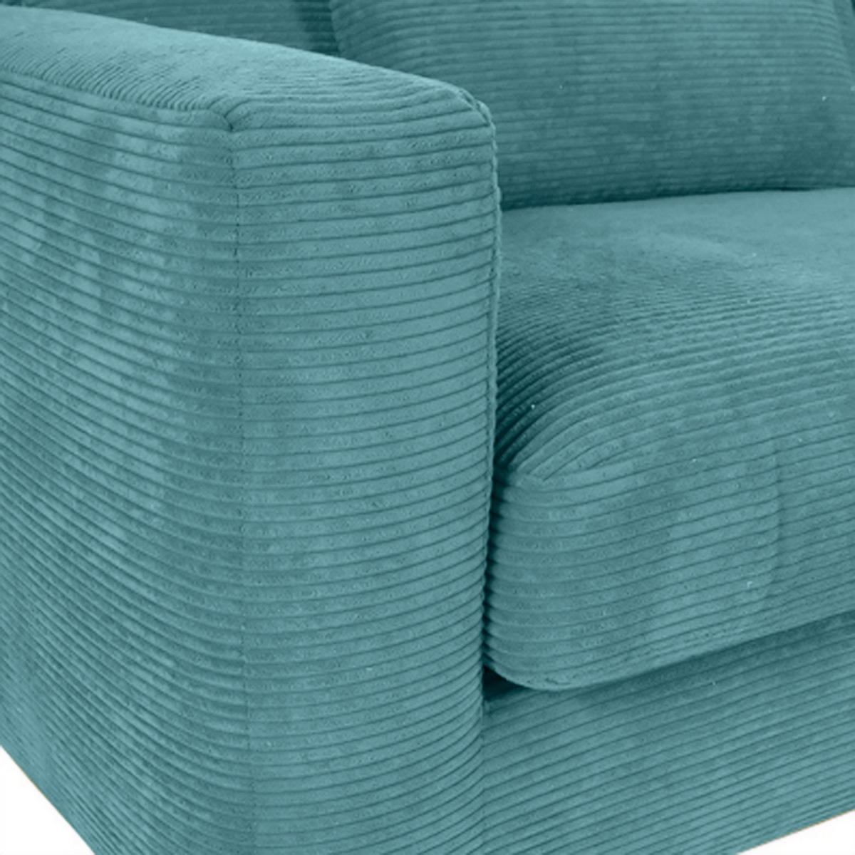 BIGSOFA in Cord Petrol  - Petrol/Schwarz, Konventionell, Kunststoff/Textil (260/66/115cm) - MID.YOU