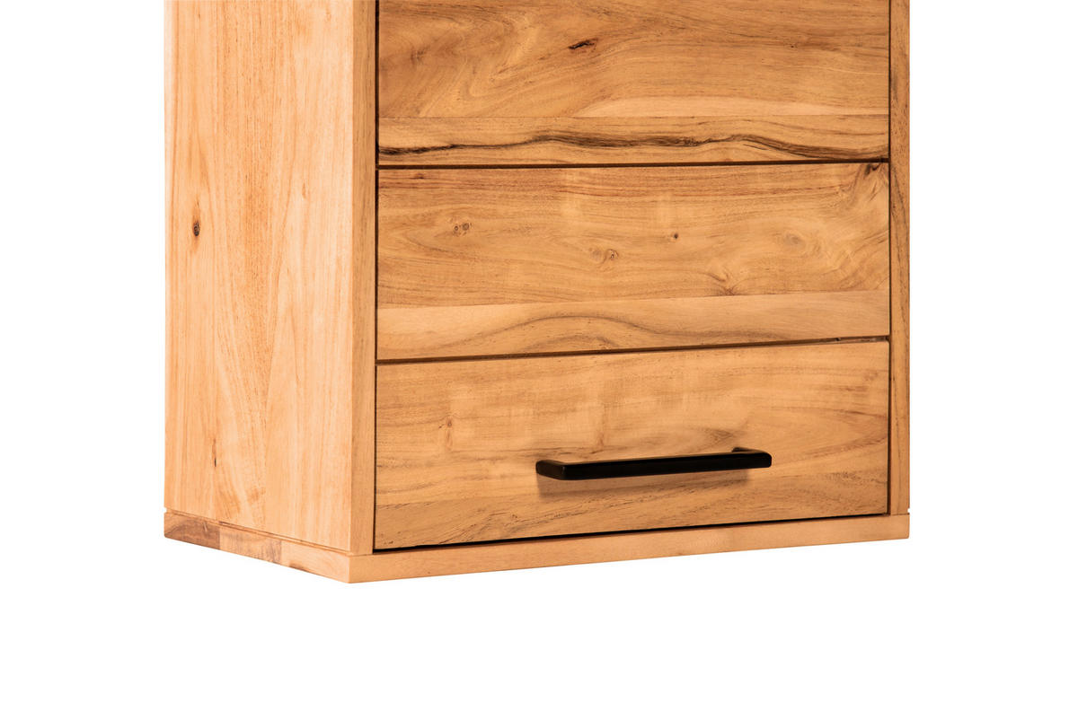 HÄNGESCHRANK 40/60/23 cm  - Schwarz/Akaziefarben, MODERN, Holz/Metall (40/60/23cm) - Livetastic