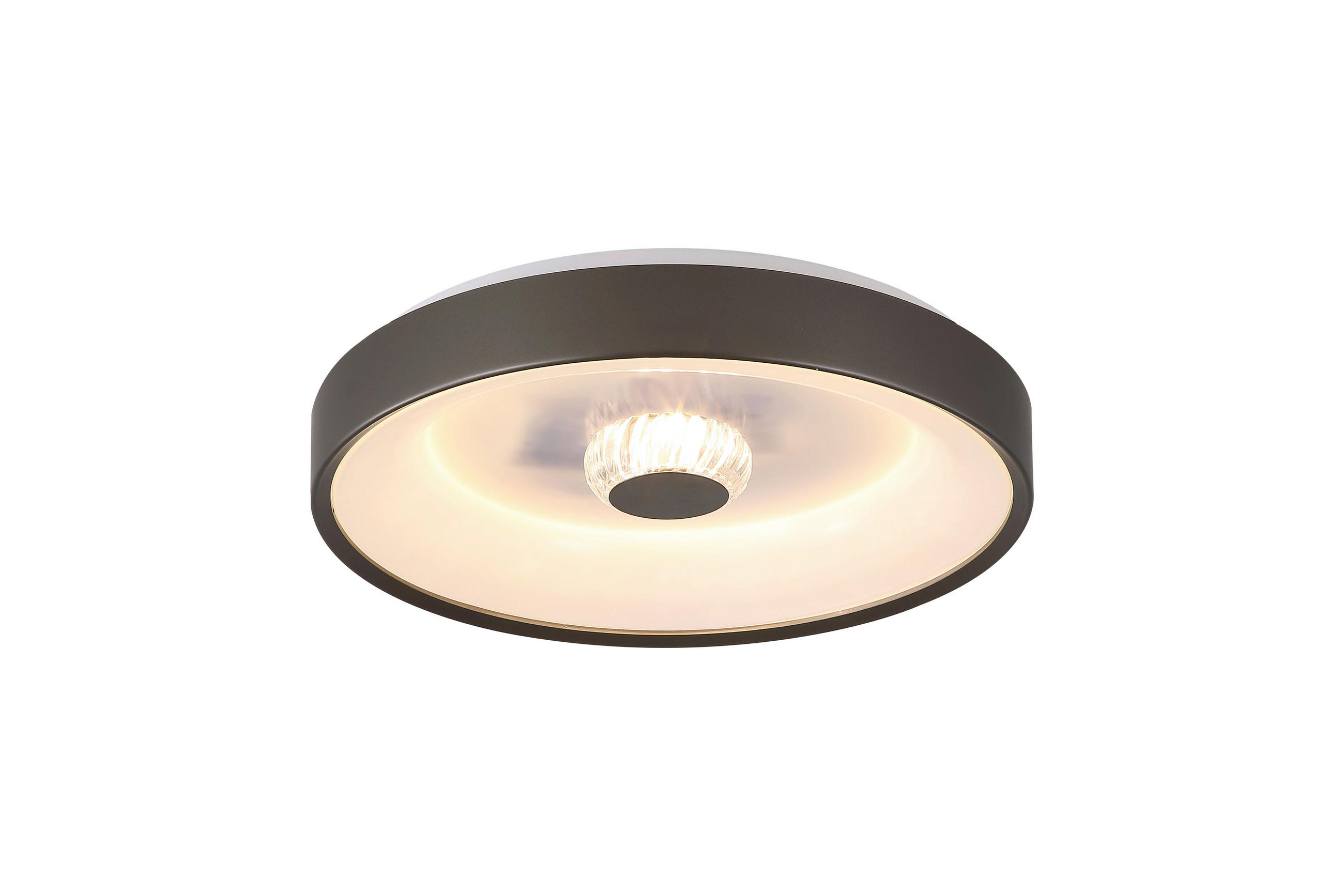 DECKENLEUCHTE Gianna 38,5/7,5 cm  - Weiß/Mokka, Design, Kunststoff/Metall (38,5/7,5cm)