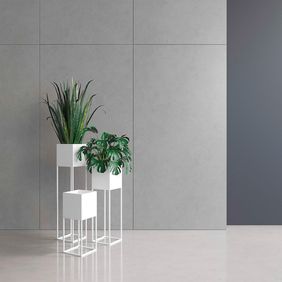 BLUMENSTÄNDER Metall  - Weiß, Basics, Metall (19/87/19cm)