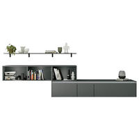 WOHNWAND  in Grau, Grün  322,3/115/48,5 cm  - Grau/Grün, Design, Holzwerkstoff (322,3/115/48,5cm) - Celina Home