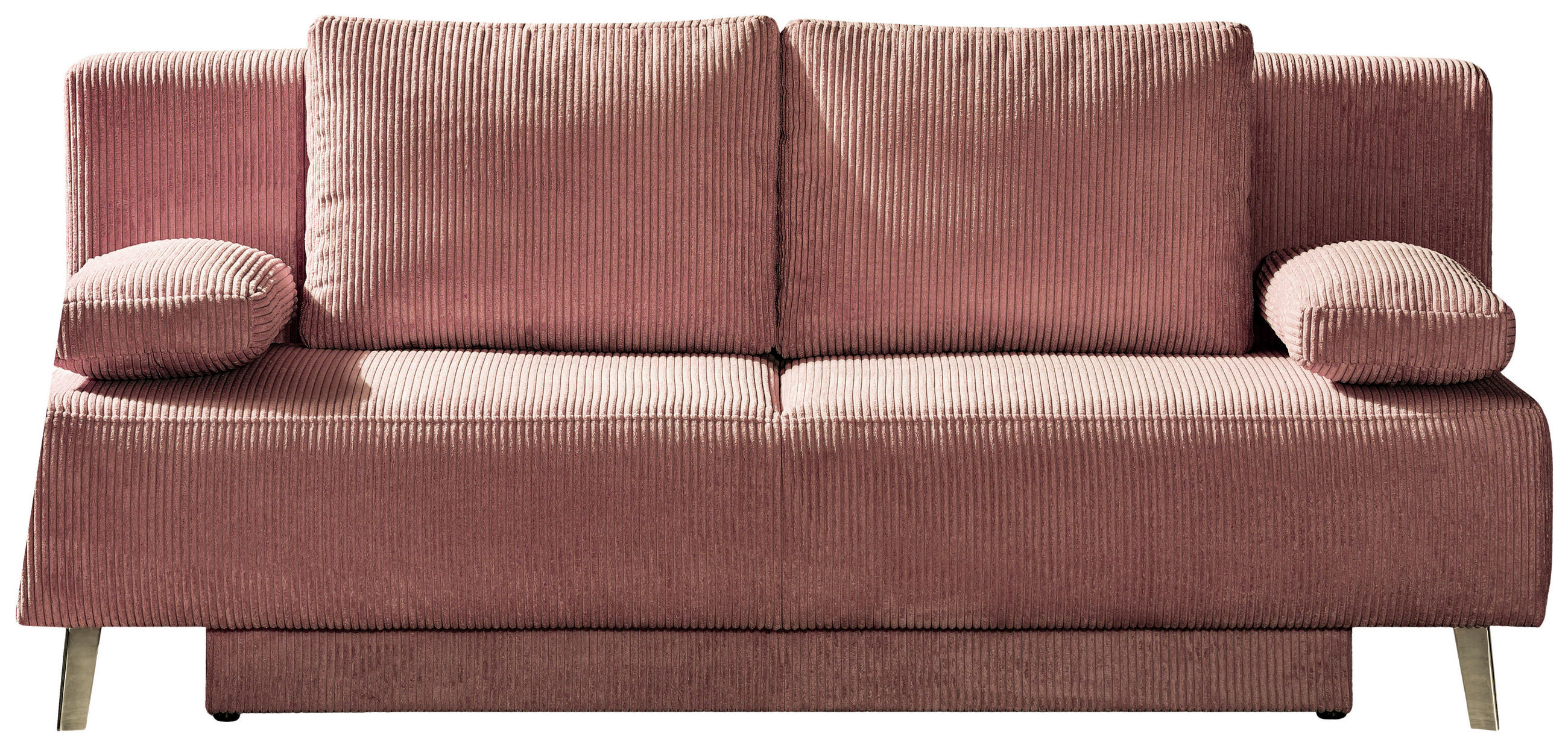 SCHLAFSOFA Spicy  mit Fußauswahl, Stoffauswahl, Rücken echt Cord Rosa  - Rosa, MODERN, Textil/Metall (193/85/88cm) - Novel