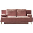 SCHLAFSOFA Spicy Cord Rosa Rückenkissen, Armlehnenkissen, Bettkasten, Schlaffunktion  - Rosa, MODERN, Textil/Metall (193/85/88cm) - Novel
