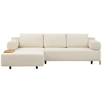 ECKSOFA Chenille Weiss  - Weiss/Eichefarben, Natur, Holz/Textil (180/287cm) - Niels Andersson