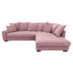 ECKSOFA Rosa Cord Rückenkissen, Armlehnenkissen, Bettkasten, Schlaffunktion, Rücken echt, Liegefläche im Originalstoff  - Schwarz/Rosa, KONVENTIONELL, Kunststoff/Textil (304/212cm) - Carryhome