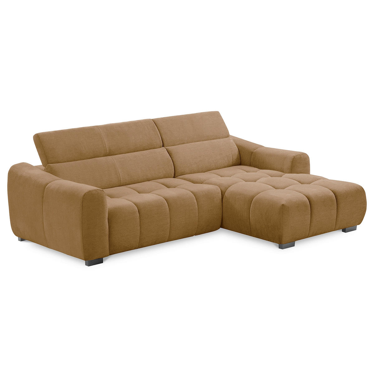 ECKSOFA  Webstoff Rostfarben  - Rostfarben/Schwarz, Design, Kunststoff/Textil (274/177cm) - Livetastic