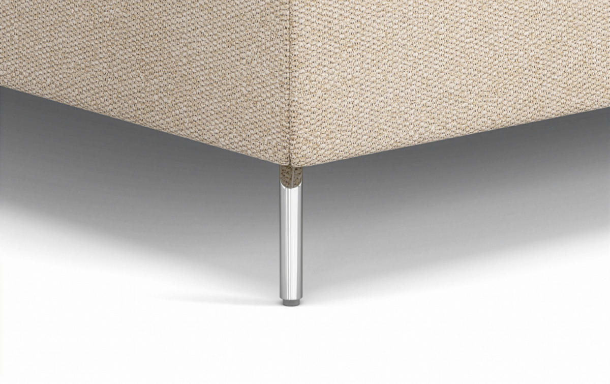 KÁRPITOZOTT ÁGY 160/200 cm  bézs  - bézs/krómszínű, Basics, faalapú anyag/textil (160/200cm) - Carryhome