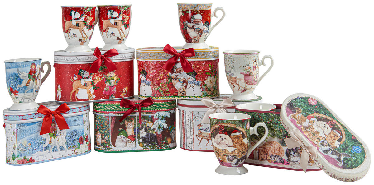 KAFFEEBECHER  320 ml   - Multicolor, LIFESTYLE, Keramik (320ml) - X-Mas