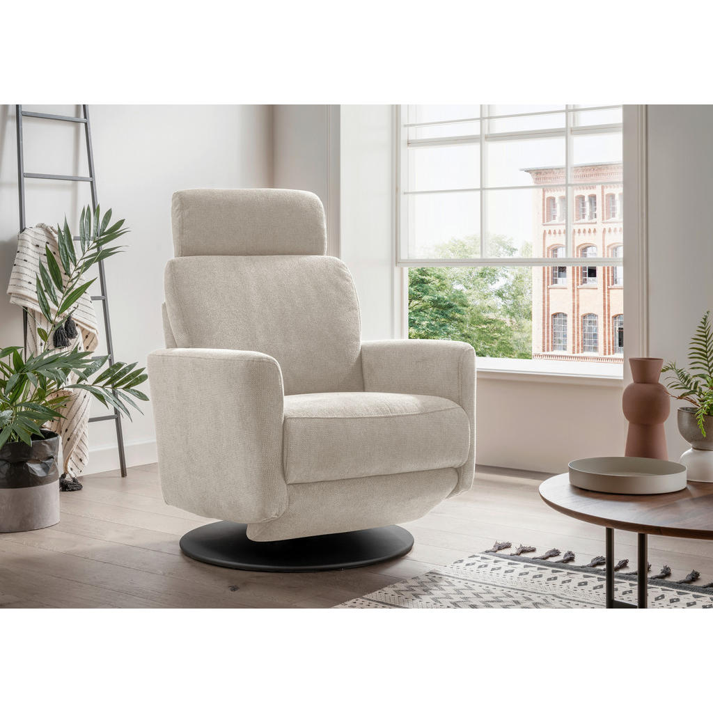 Thumbnail - Livetastic Relaxsessel, Beige, Textil, Uni, 77x105x87-154 cm, Made in EU, Stoffauswahl, Relaxfunktion, Sitzfläche 360° d...