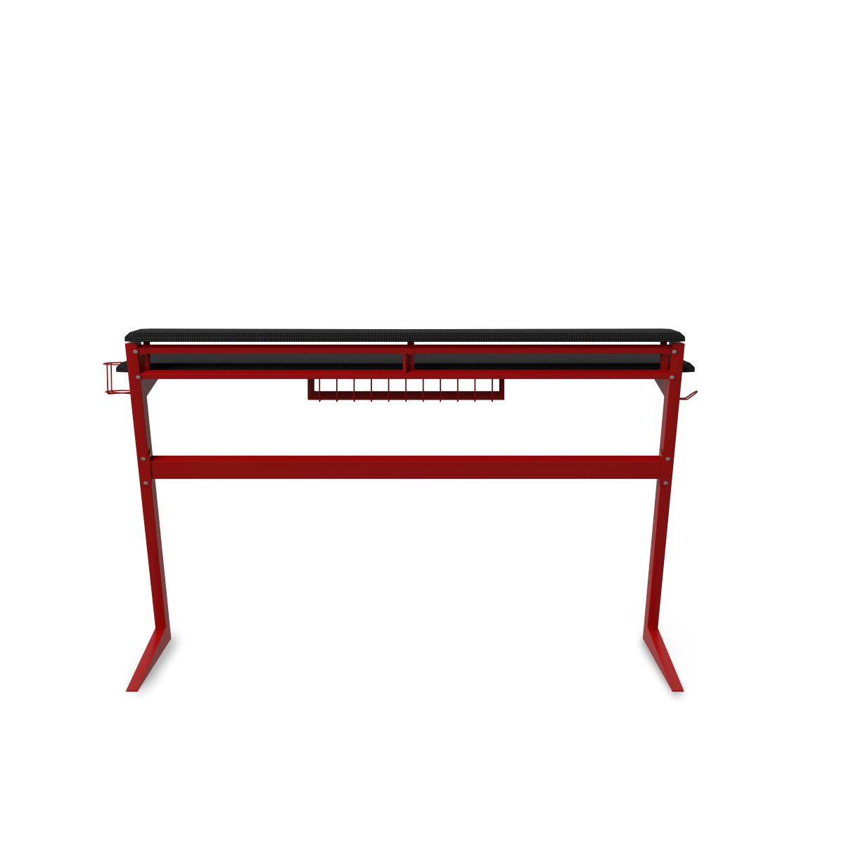 GAMINGTISCH Schwarz  - Rot/Schwarz, Design, Holzwerkstoff/Metall (137/83/68cm) - MID.YOU