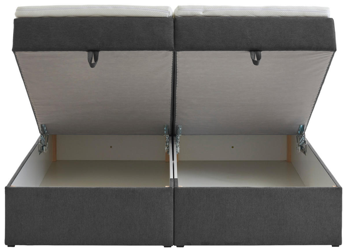 BOXBETT 160/200 cm  in Grau  - Grau, MODERN, Kunststoff/Textil (160/200cm) - MID.YOU