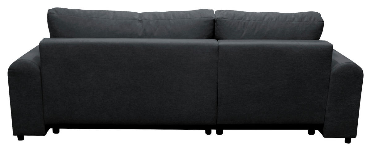 ECKSOFA in Struktur Schwarz  160/250 cm  - Schwarz, Design, Kunststoff/Textil (160/250cm) - MID.YOU