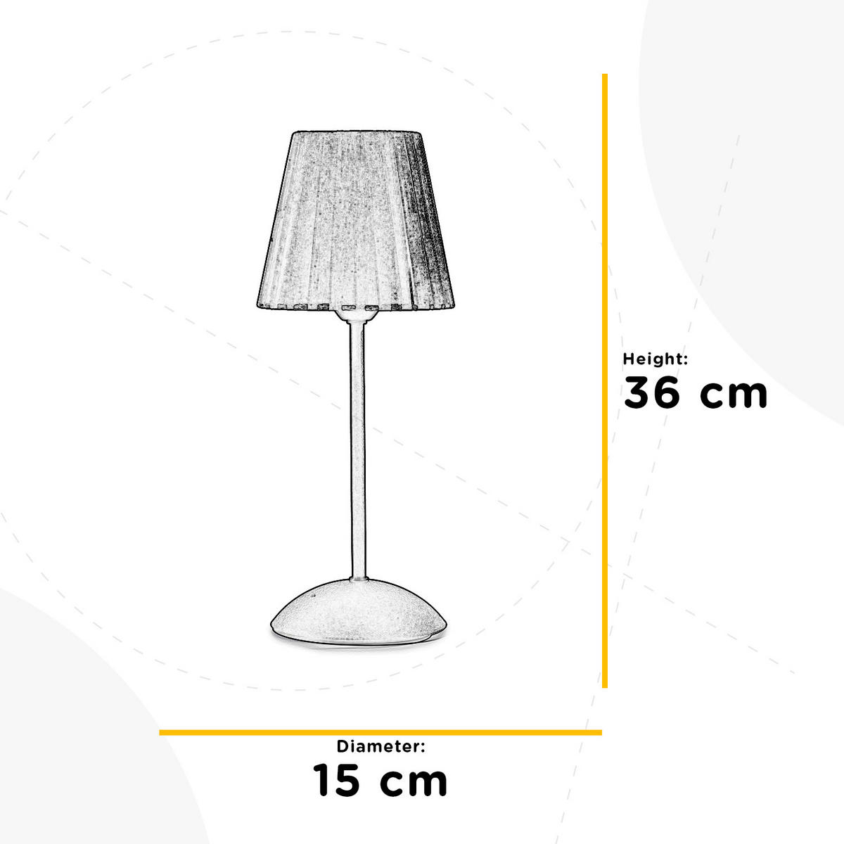NACHTTISCHLEUCHTE 15/15/36 cm   - Schwarz, Basics, Textil/Metall (15/15/36cm)