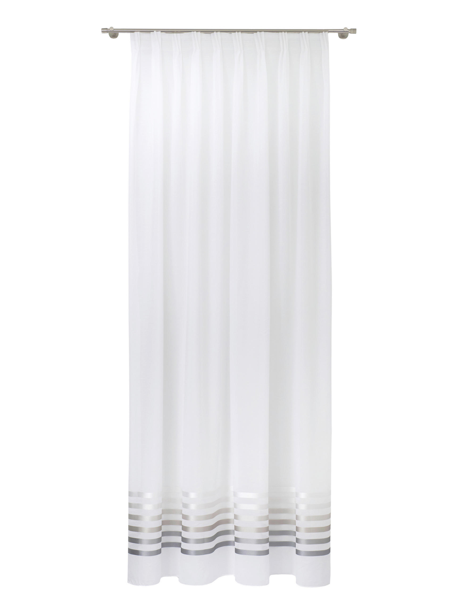 HÁLÓS FÜGGÖNY fm - ezüstszínű/fehér, Basics, textil (300cm)