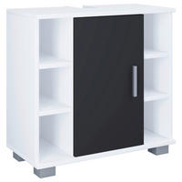 WASCHBECKENUNTERSCHRANK 60/57,7/30,4 cm  - Weiss/Schwarz, Modern, Holzwerkstoff/Kunststoff (60/57,7/30,4cm) - MID.YOU