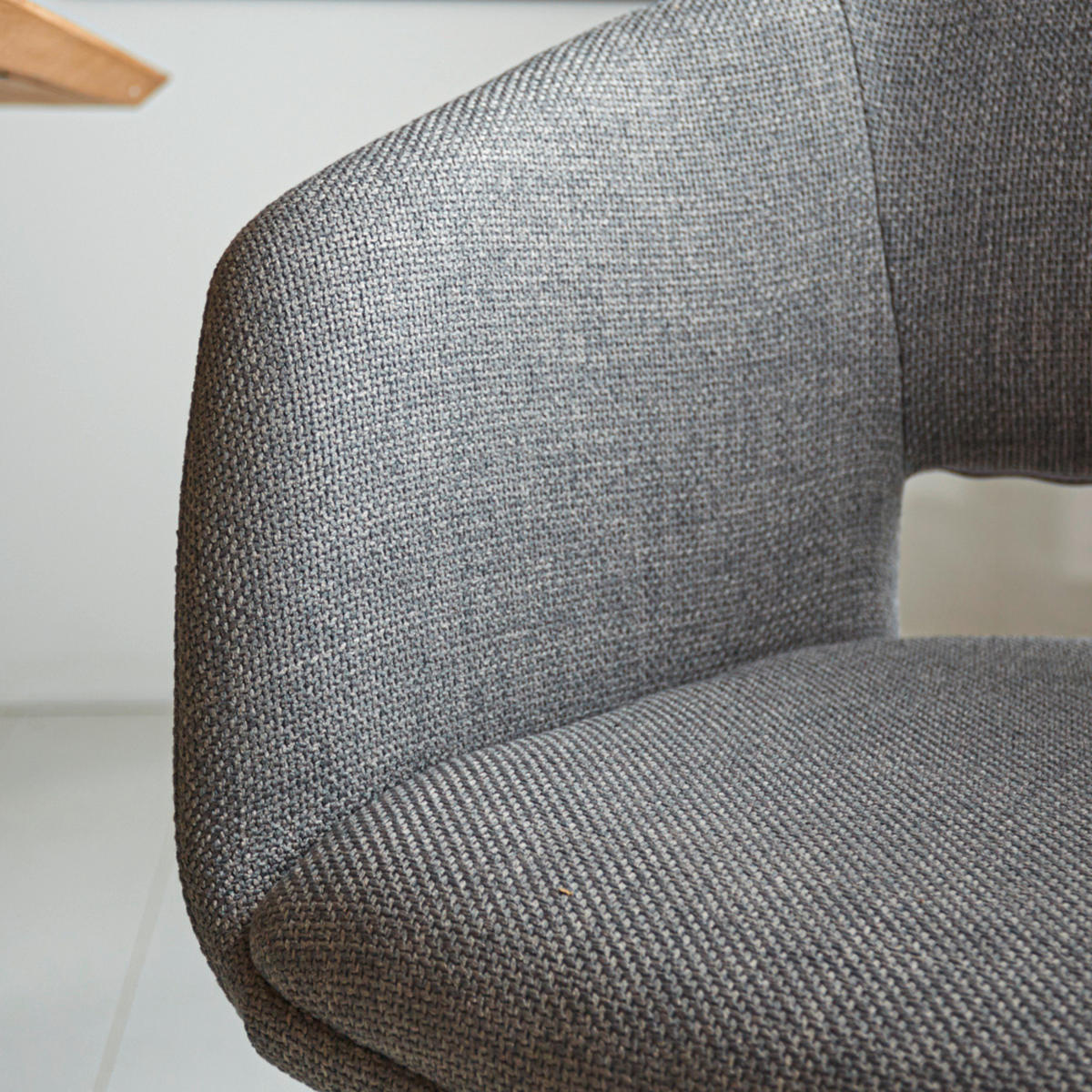 STOLIČKA S PODRÚČKAMI, tkaná textília, sivá - čierna/sivá, Modern, kov/textil (59/78/55cm) - MID.YOU