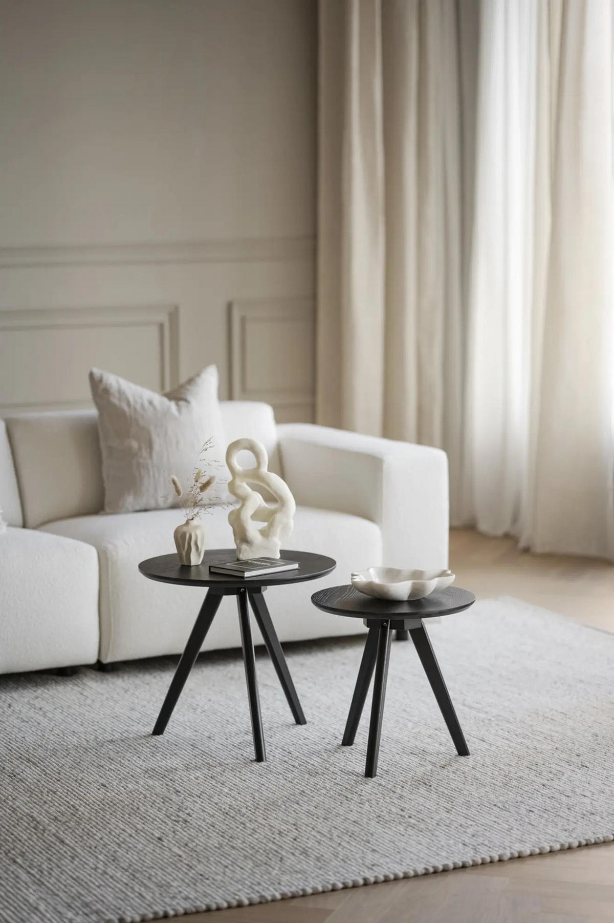 SIDOBORD SET i trä  - svart, Design, trä - Rowico