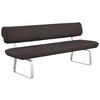 SITZBANK 200/88/68 cm Edelstahlfarben, Mokka  - Edelstahlfarben/Mokka, Design, Textil/Metall (200/88/68cm) - Venjakob