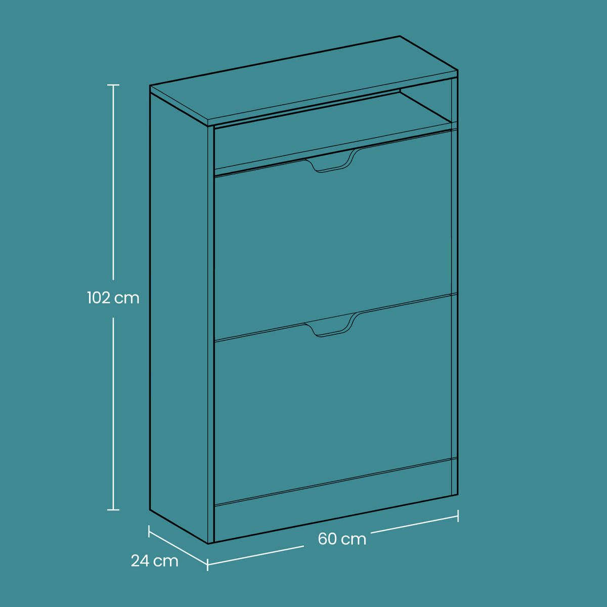 SCHUHKIPPER  in 60/102/24 cm  - Braun, MODERN, Holzwerkstoff (60/102/24cm) - MID.YOU
