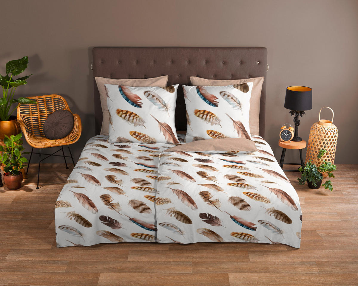 BETTWÄSCHE Good Morning Renforcé 140/200 cm  - Sandfarben/Ecru, KONVENTIONELL, Textil (140/200cm)