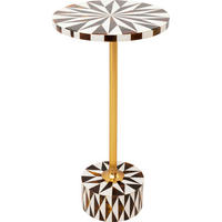 BEISTELLTISCH in Metall, Kunststoff, Holzwerkstoff 25/25/50 cm  - Dunkelbraun/Goldfarben, Design, Holzwerkstoff/Kunststoff (25/25/50cm) - Ambia Home