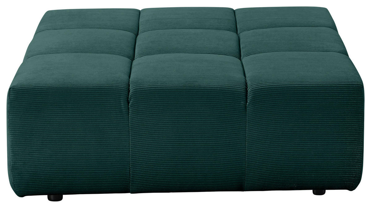 HOCKER in Textil Dunkelgrün  - Dunkelgrün/Schwarz, Design, Kunststoff/Textil (107/39/107cm) - Hom`in