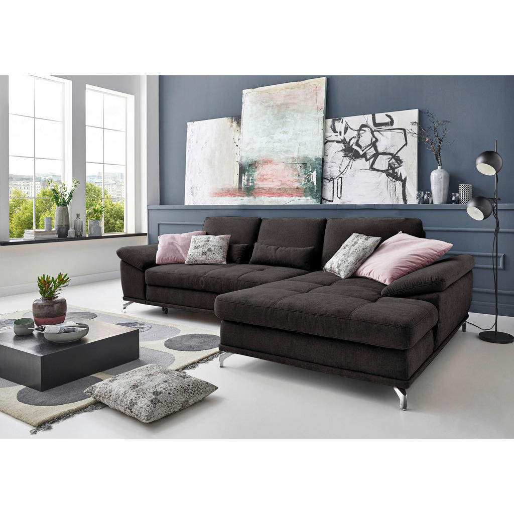 Sit & More ROHOVÁ SEDAČKA, textil, čierna