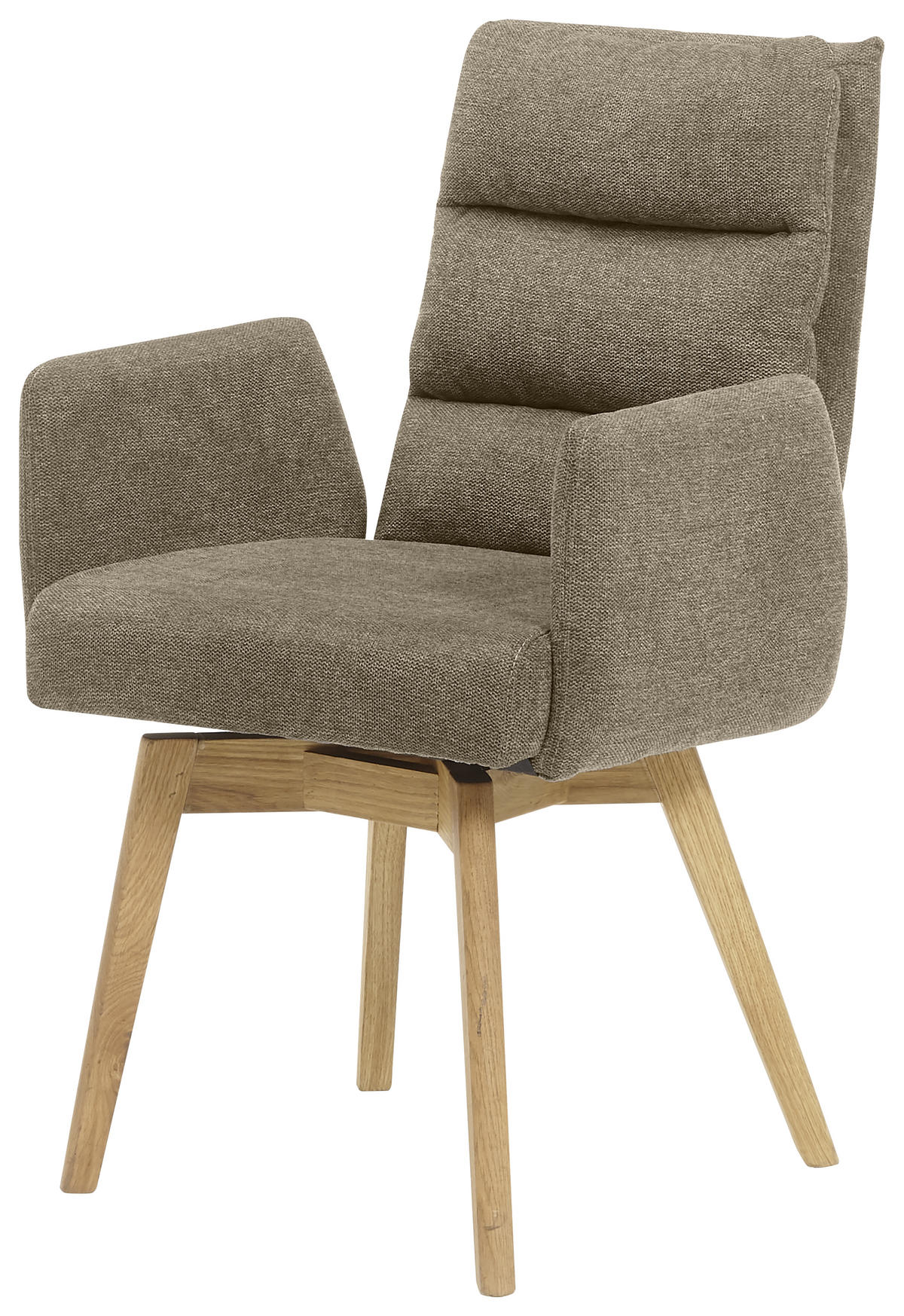 ARMLEHNSTUHL  in Webstoff  - Eichefarben/Cappuccino, Basics, Holz/Textil (60/92/65cm) - MID.YOU