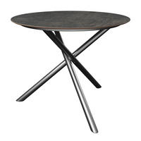 GARTENTISCH Metall, Kunststoff rund  - Edelstahlfarben, Design, Kunststoff/Metall (110/75cm) - Ambia Garden