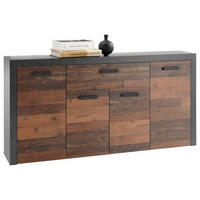 SIDEBOARD  in 180/90/38 cm  - Eichefarben/Dunkelgrau, Design, Holzwerkstoff/Kunststoff (180/90/38cm) - MID.YOU