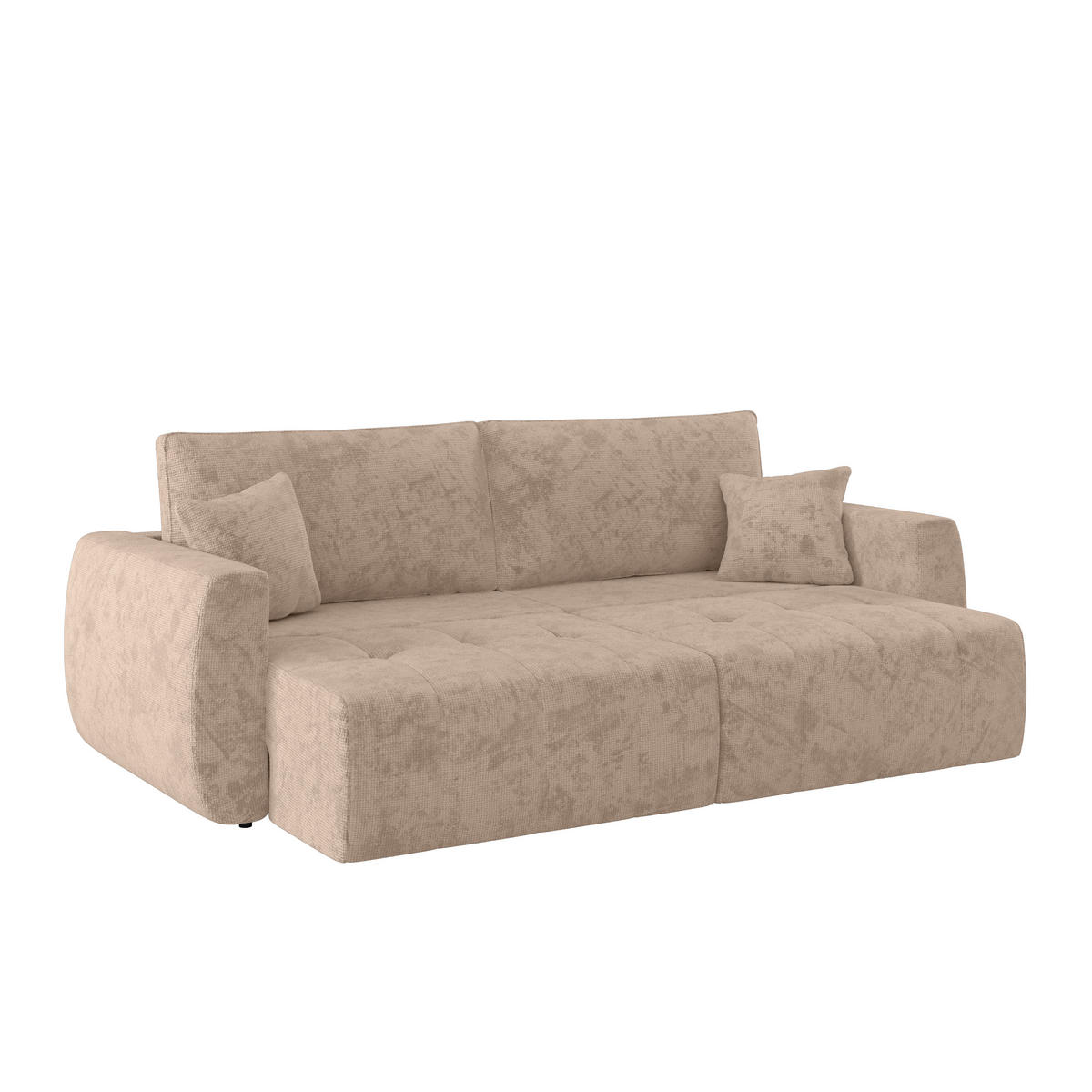 SCHLAFSOFA  mit Stoffauswahl Webstoff Beige  - Beige/Schwarz, MODERN, Holz/Textil (245/74-90/104cm) - MID.YOU