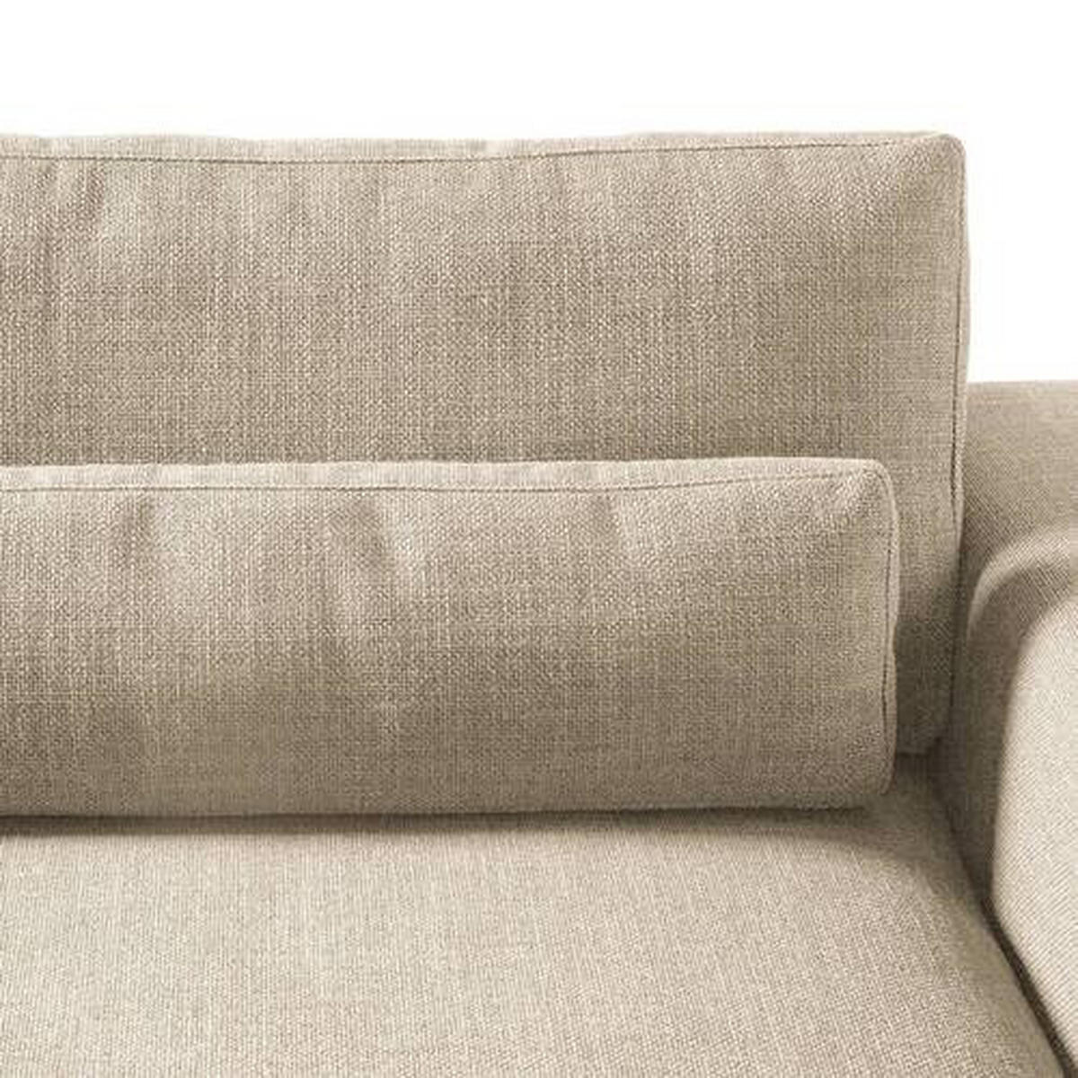 3-SITZER-SOFA in Webstoff Beige  - Beige/Schwarz, Design, Kunststoff/Textil (250/80/117cm) - home24