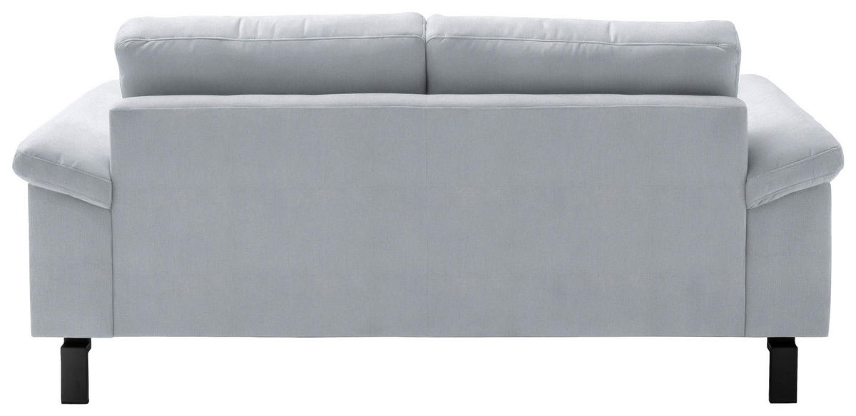 2,5-SITZER in Velours Hellblau  - Schwarz/Hellblau, Design, Textil/Metall (206/86/97cm) - Pure Home Lifestyle