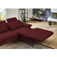 ECKSOFA in Echtleder Rot  310/180 cm  - Rot/Schwarz, Design, Leder/Metall (310/180cm) - Dieter Knoll